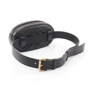 Gucci Leather GG Waist Marmont Bag Black